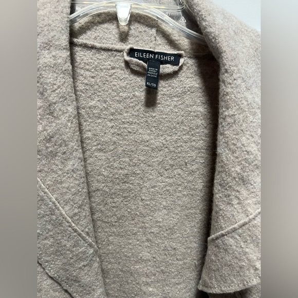 Eileen Fisher Cozy Tan Open Front Cardigan - Picture 3 of 10